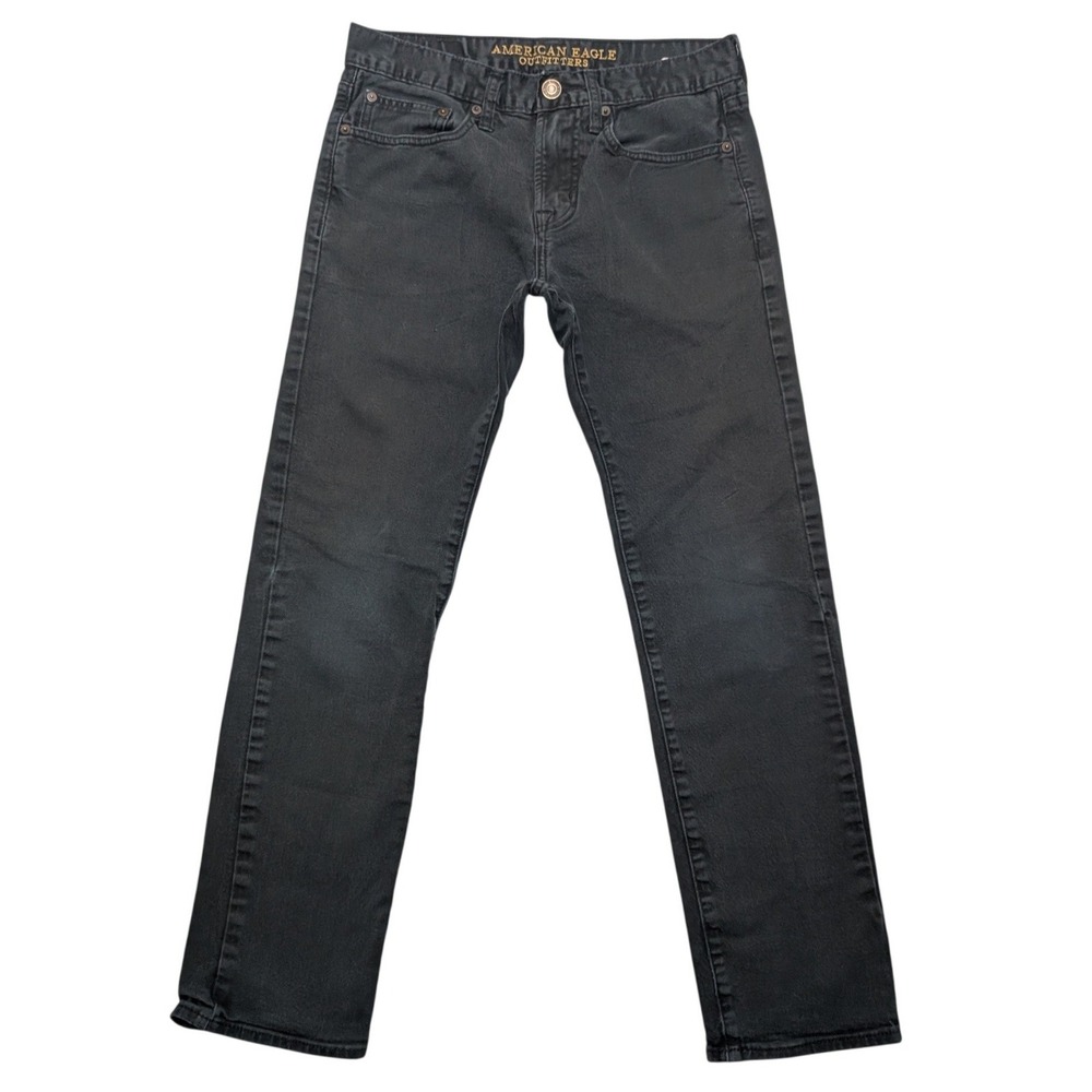 American Eagle Core Flex Slim Straight Jeans Mens 28x30 Faded Blackโ Stretch